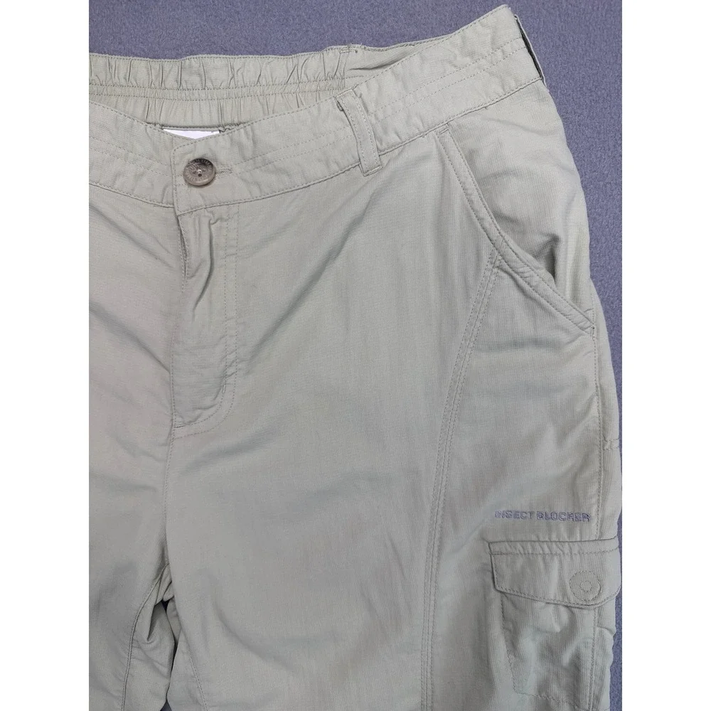 Columbia Pants Women 10 Sage Green Hiking Cargo Outdoor Lightweight